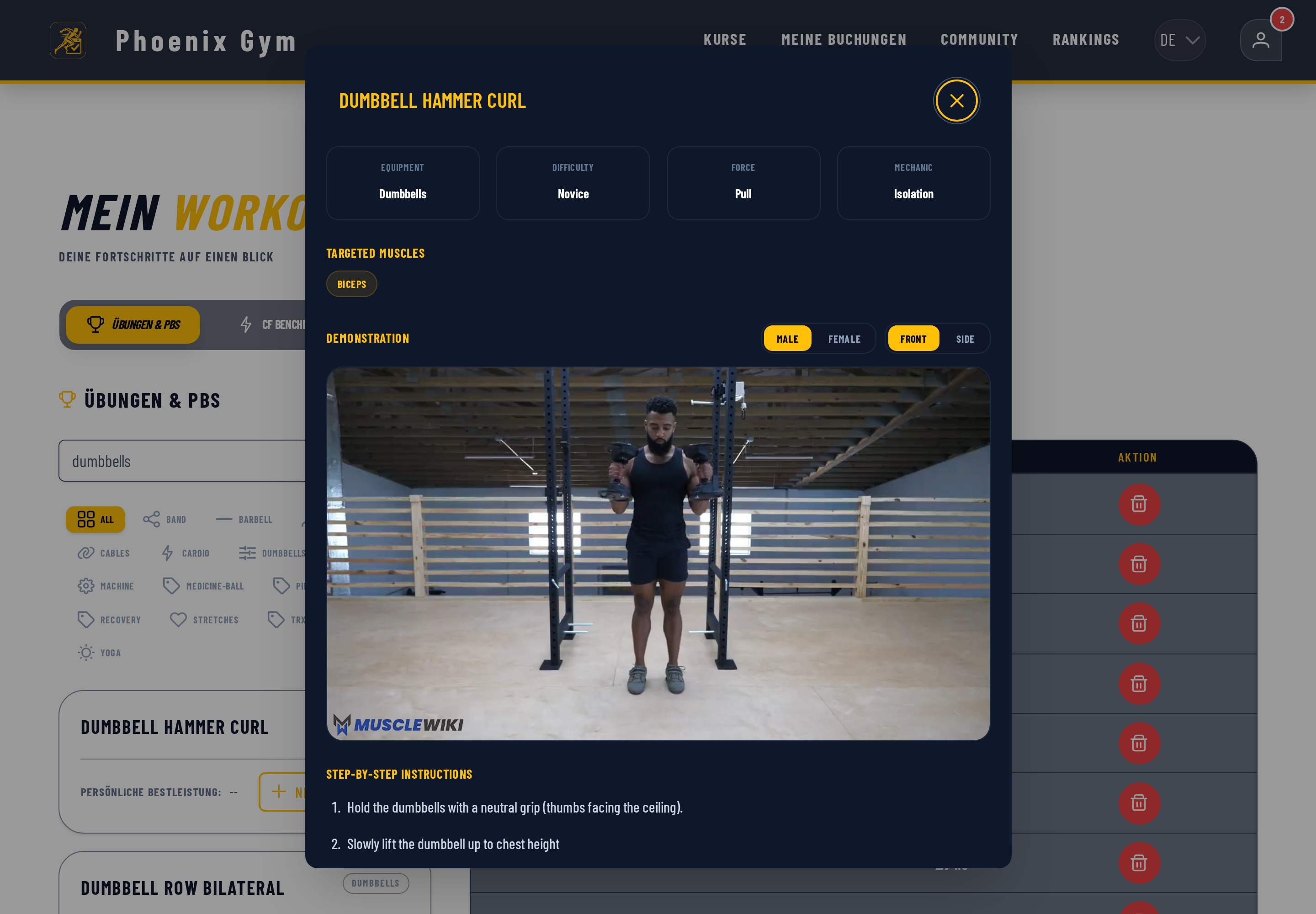 BooklyFit WOD-Detailansicht mit Kursplan für CrossFit-Boxen